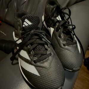 Adidas Black and White Athletic Shoes with Breathable Mesh